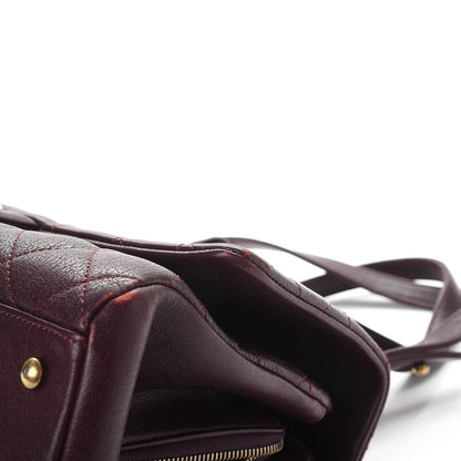 Chanel Shiny Sheepskin Quilted Large Trapezio Flap Dark Burgundy 10 of 13