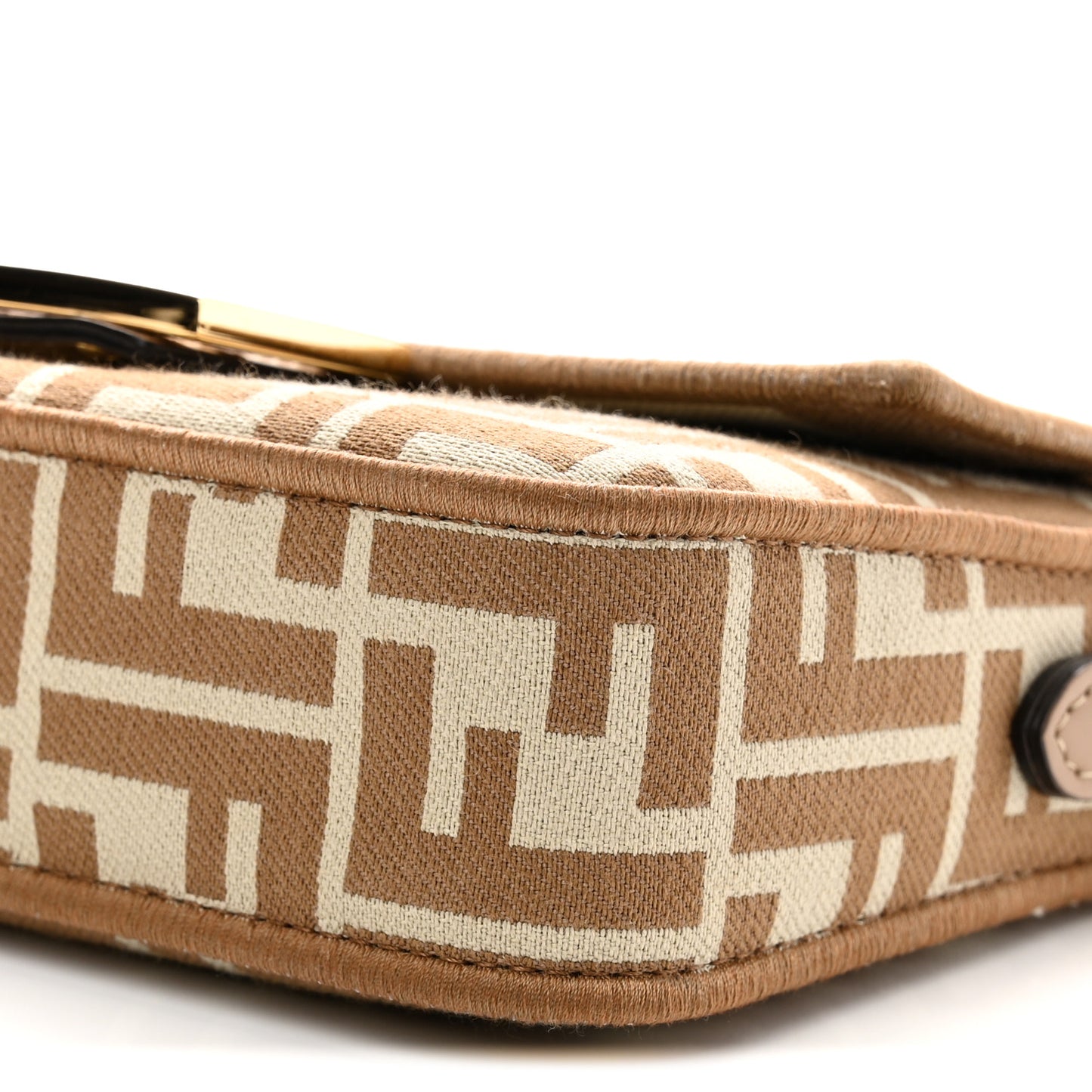Fabric Jacquard FF 1974 Mini Baguette Beige