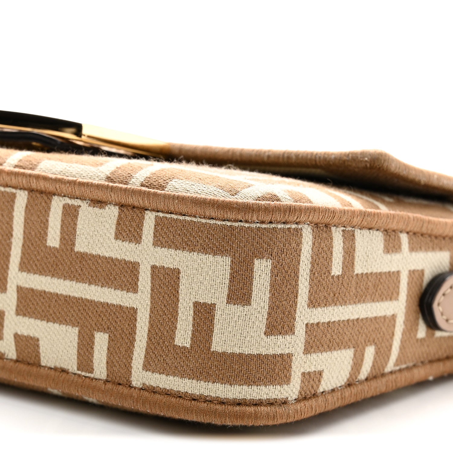 Fendi Fabric Jacquard FF 1974 Mini Baguette Beige 10 of 10