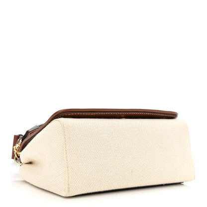 Burberry Calfskin Canvas Horseferry Print Hackberry Crossbody Bag Natural Tan 4 of 10