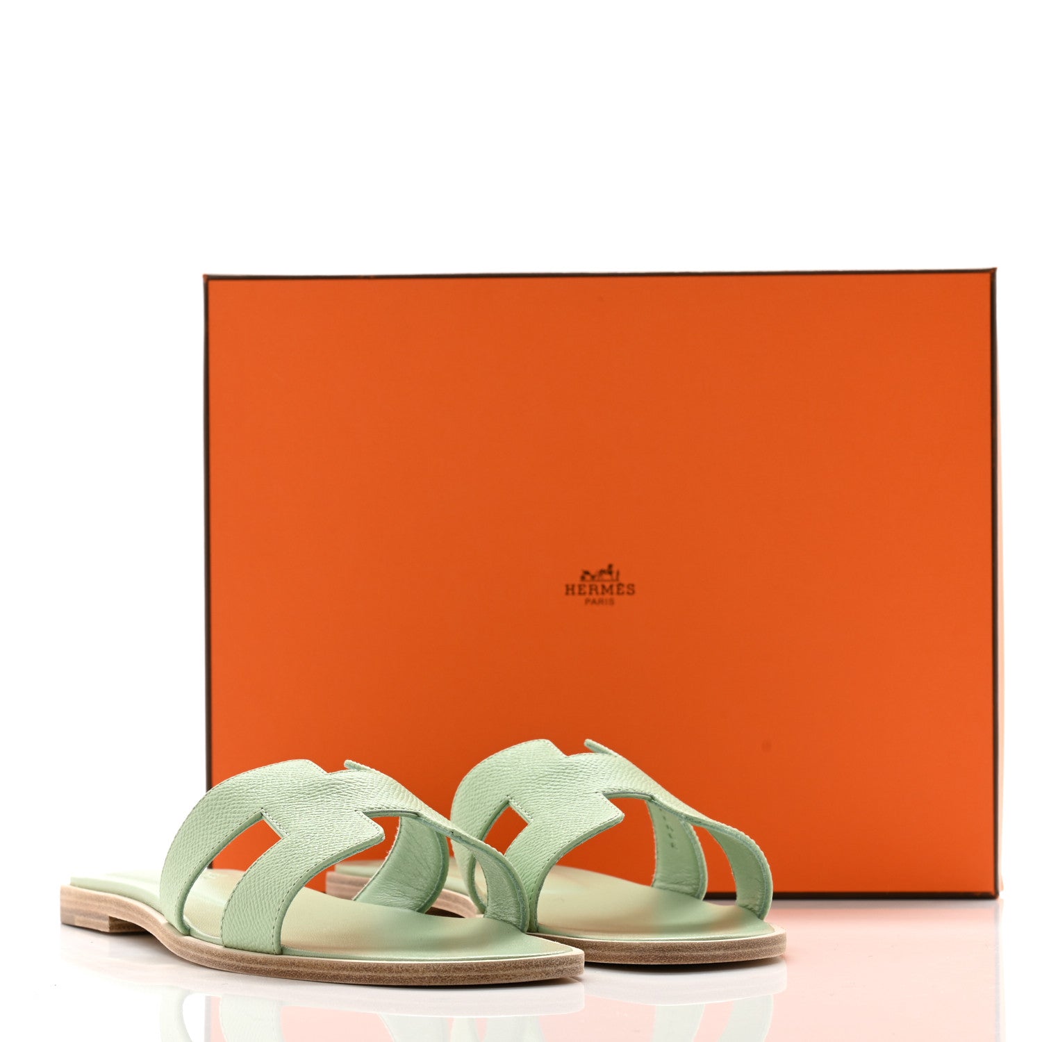 Hermes Epsom Oran Sandals 39 Vert Jade 9 of 9