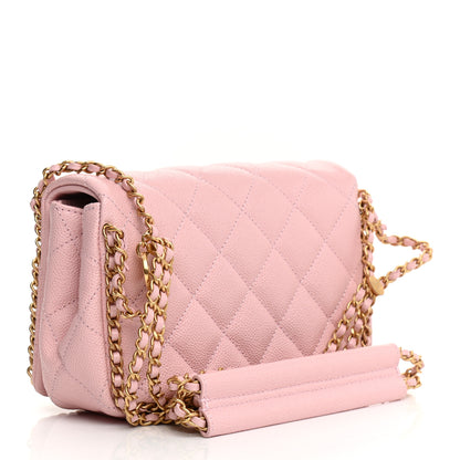 Chanel Caviar Quilted Chain Flap Pink 4 of 21