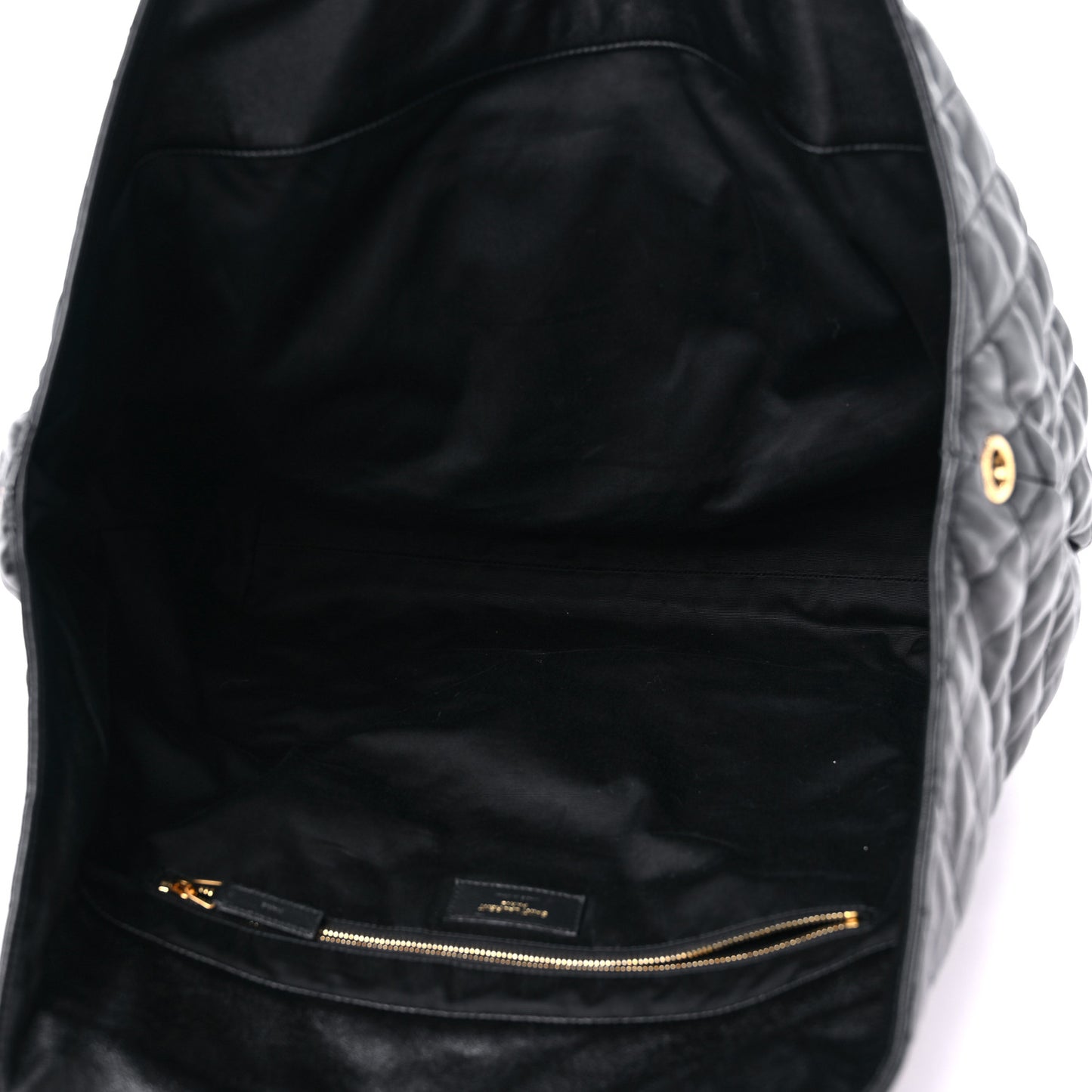 Lambskin Quilted Maxi Icare Shopping Tote Black