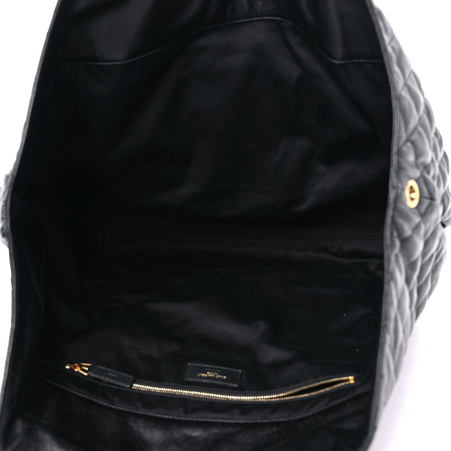 Saint Laurent Lambskin Quilted Maxi Icare Shopping Tote Black 6 of 10