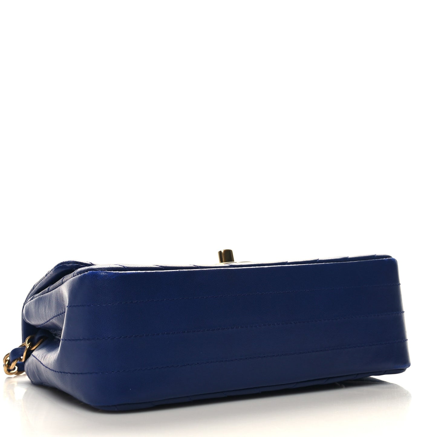 Lambskin Chevron Quilted Mini Rectangular Flap Blue