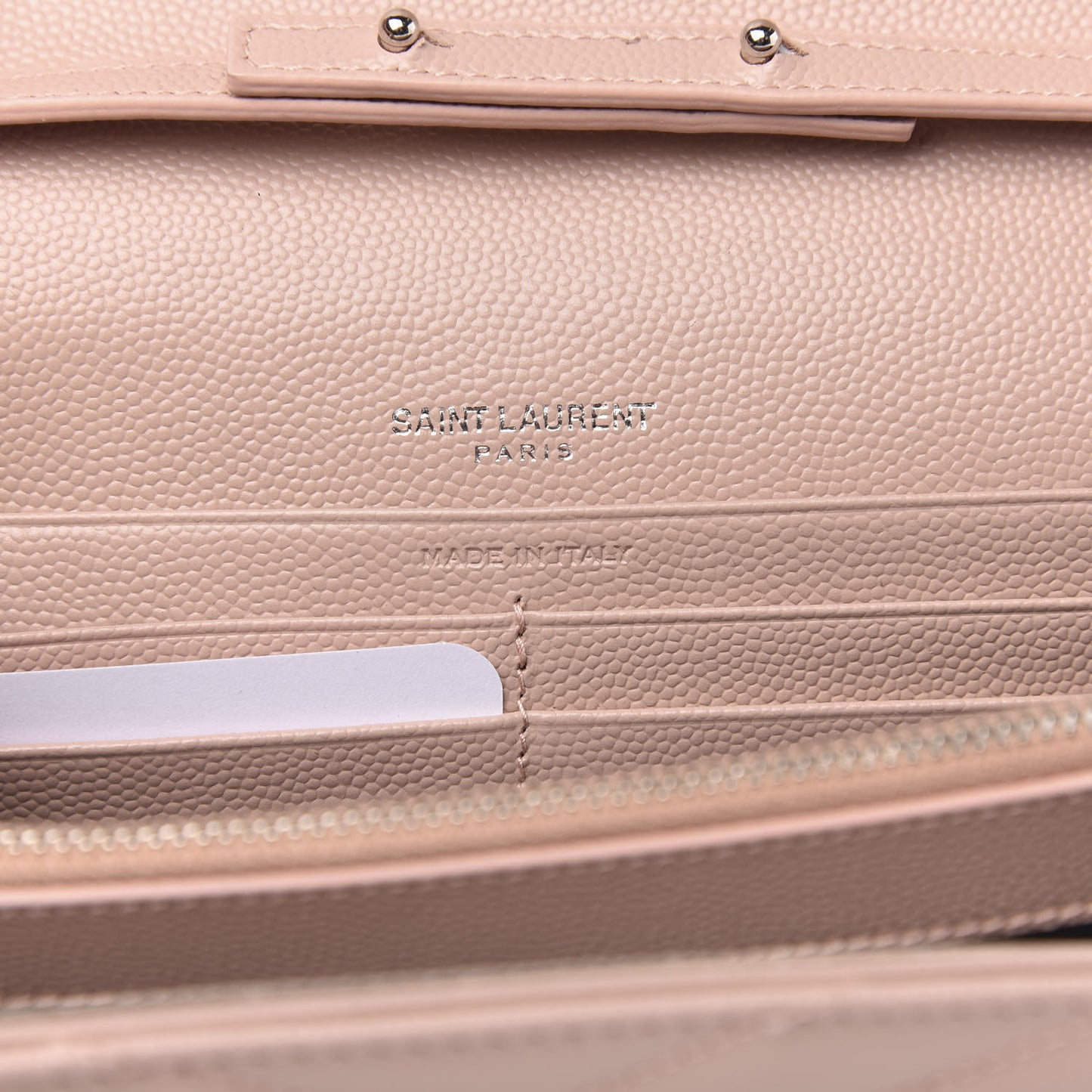 Grain De Poudre Matelasse Chevron Monogram Chain Wallet Pale Pink