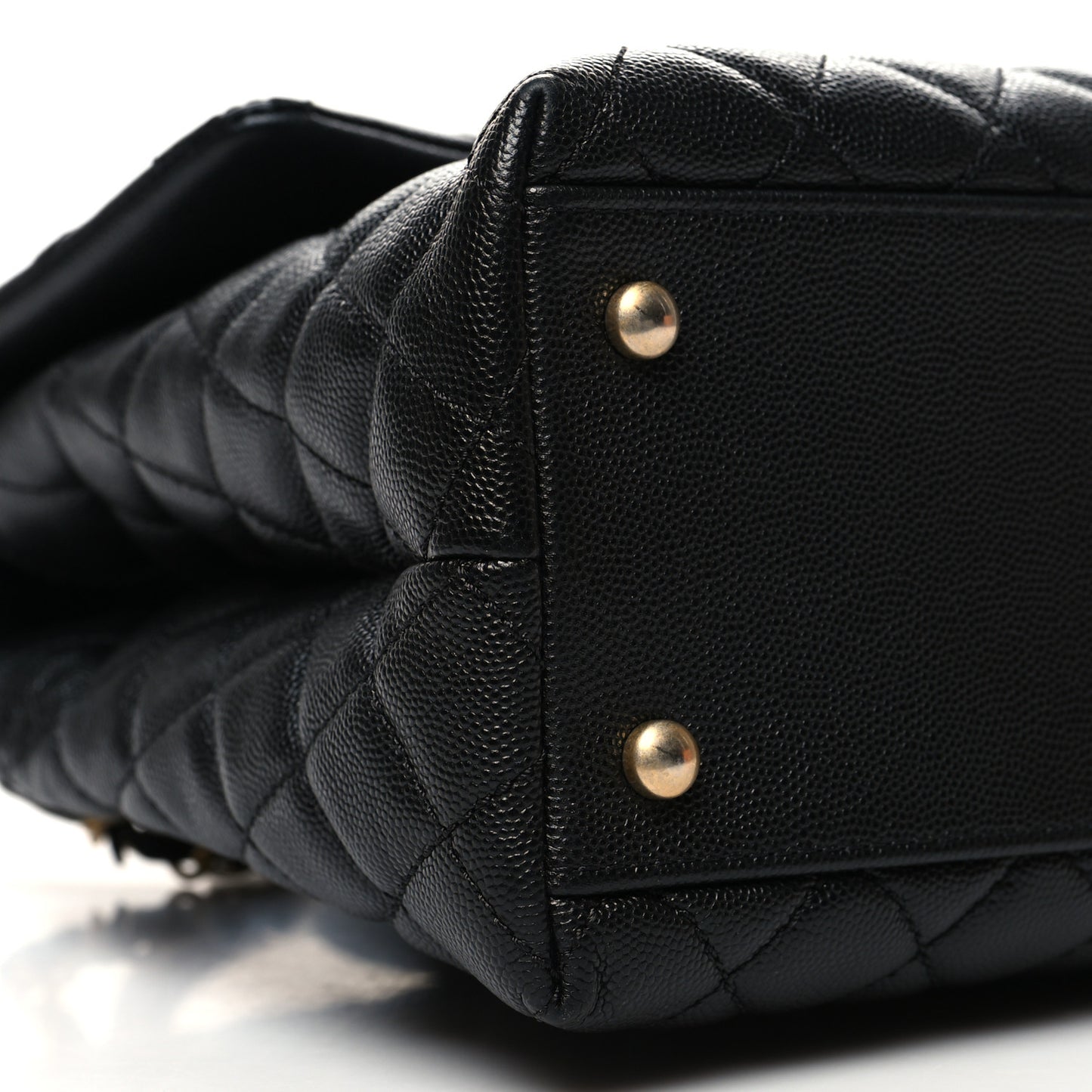 Caviar Lizard Quilted Medium Coco Handle Flap Black
