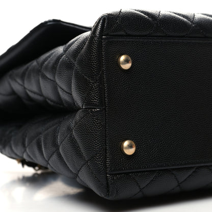 Chanel Caviar Lizard Quilted Medium Coco Handle Flap Black 9 of 10
