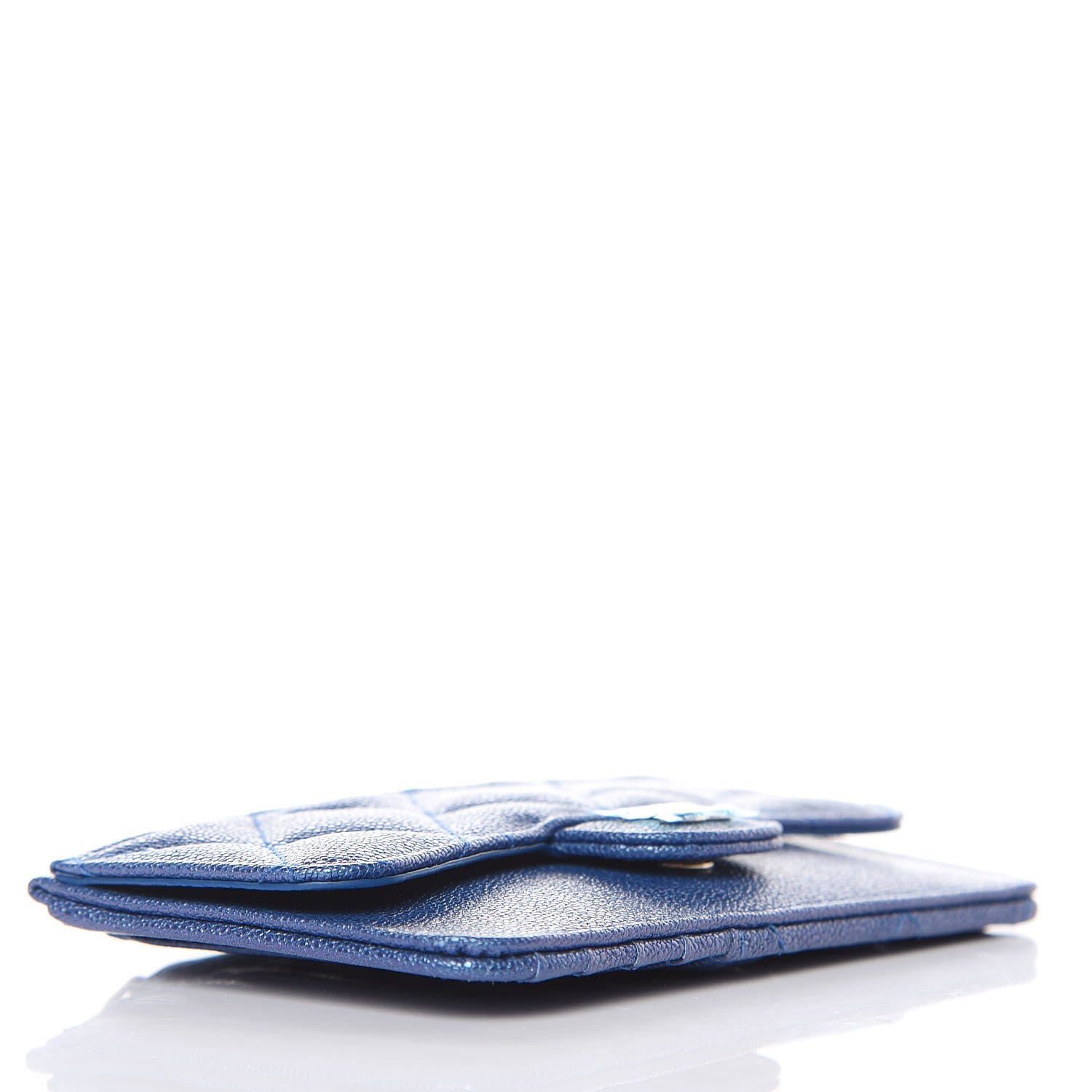 Chanel Iridescent Caviar Quilted Flap Zip Card Holder Dark Blue 4 of 8