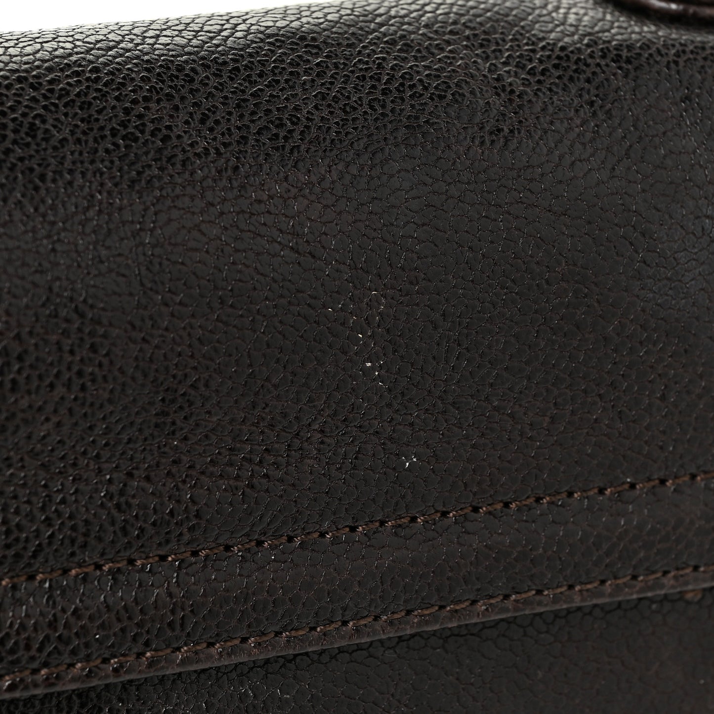 Glazed Caviar Small Pocket In The City Shoulder Bag Brown