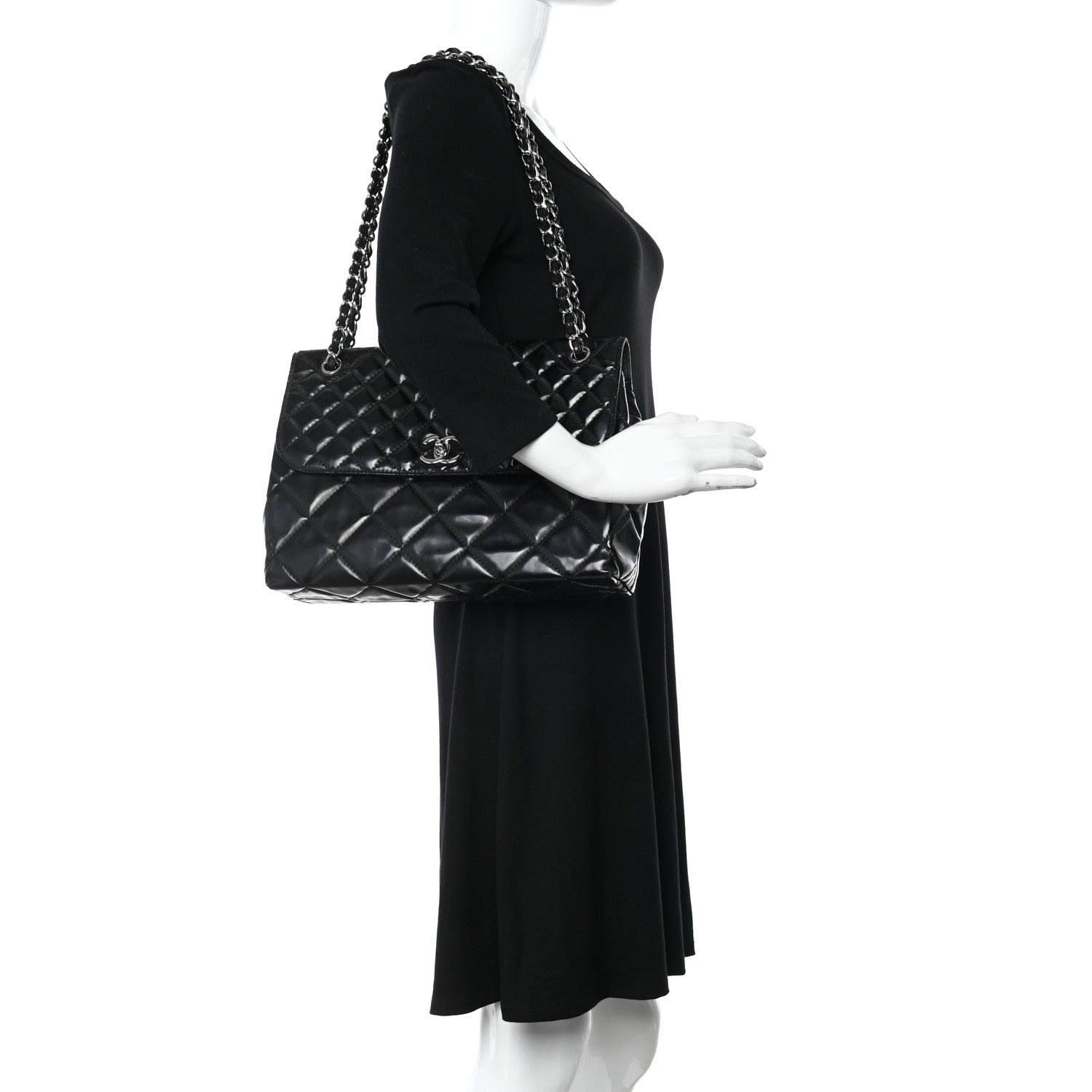 Chanel Vinyl Quilted In the Business Flap Bag Black 3 of 10
