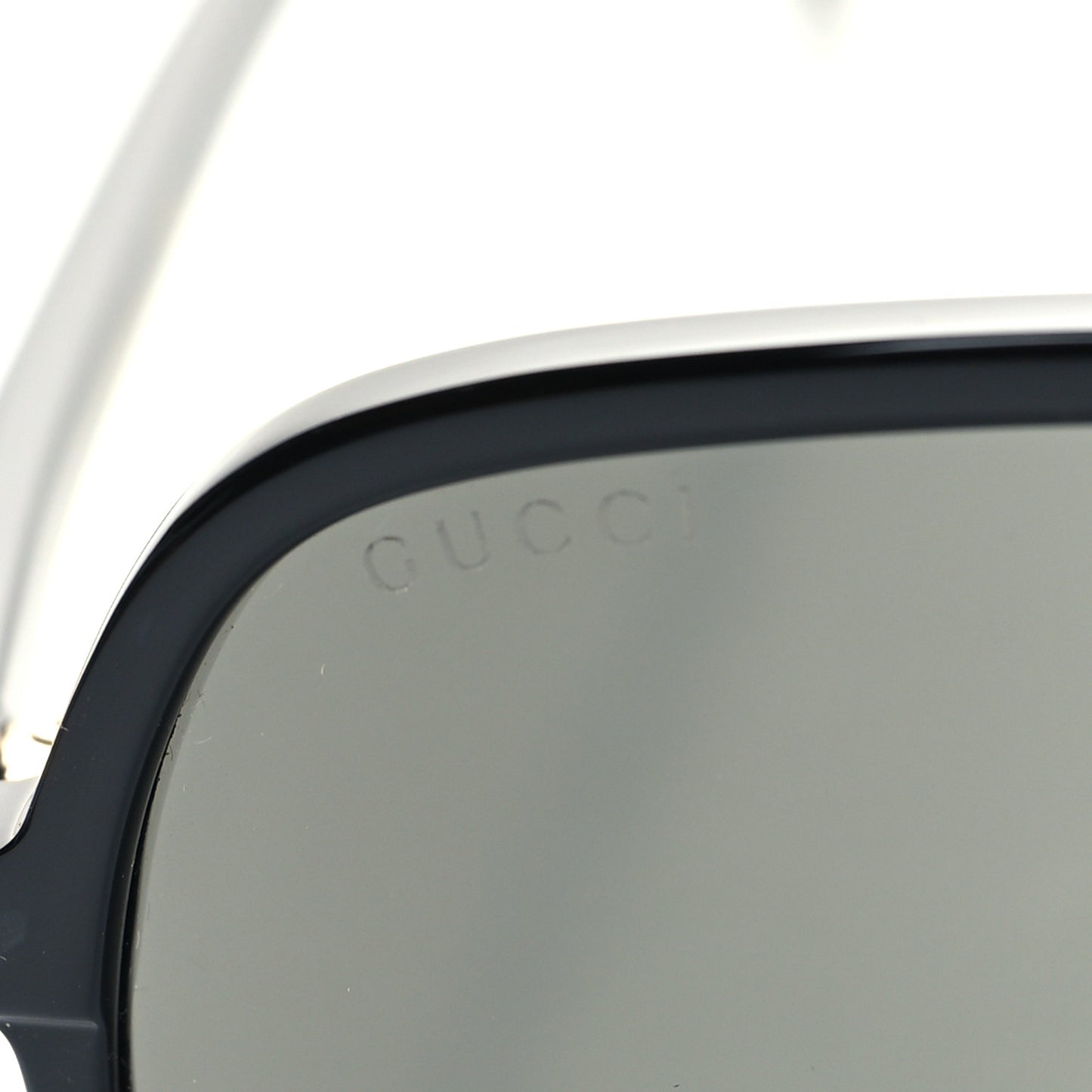 Acetate Brow Bar Aviator Sunglasses GG0545S Black