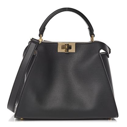 Fendi Vitello Tahiti Burro Medium Peekaboo Iconic Essentially Satchel Black Corda 1 of 10