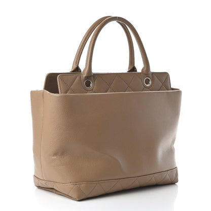 Chanel Caviar Medium Soft CC Top Handle Tote Dark Beige 3 of 13