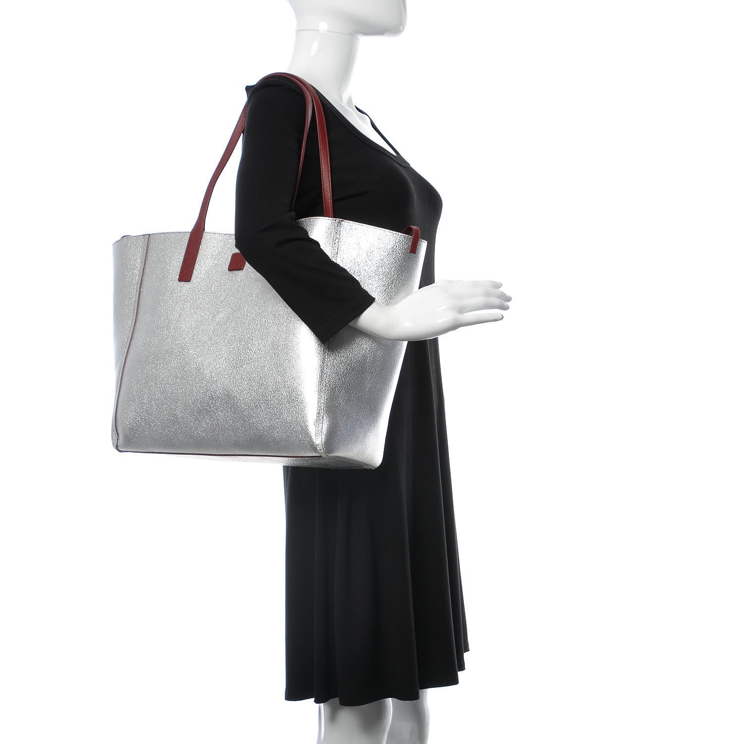 MCM Grained Calfskin Medium Reversible Wandel Tote Ruby Tan 2 of 13