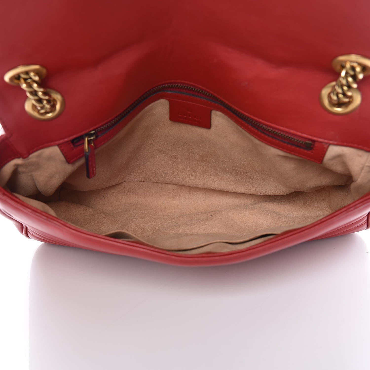 Gucci Calfskin Matelasse Medium GG Marmont Shoulder Bag Hibiscus Red 6 of 20