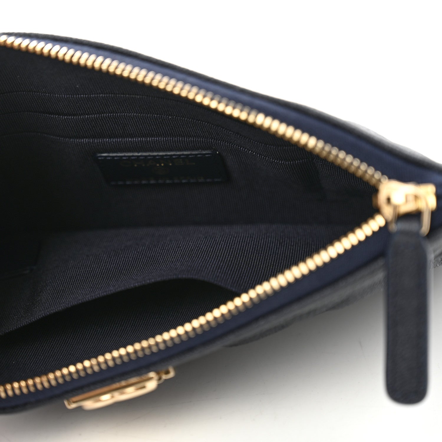 Chanel Caviar Quilted Small Zipped Boy Pouch Navy Blue 5 of 7