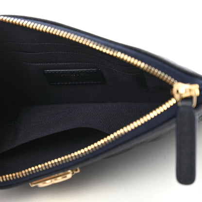 Chanel Caviar Quilted Small Zipped Boy Pouch Navy Blue 5 of 7