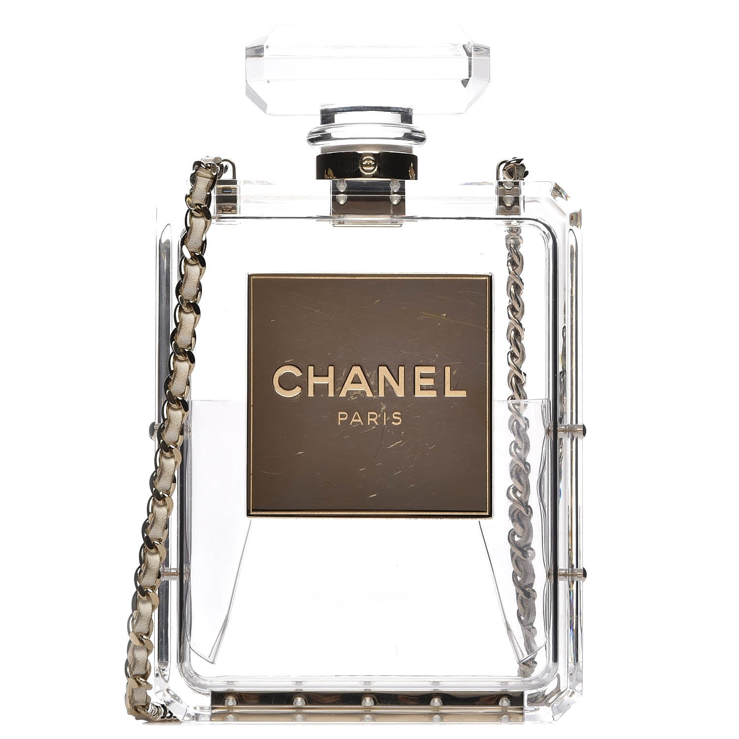Chanel Transluscent Plexiglass Perfume Bottle Clutch 1 of 7