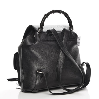 Gucci Cellarius Calfskin Medium Bamboo Backpack Black 3 of 7