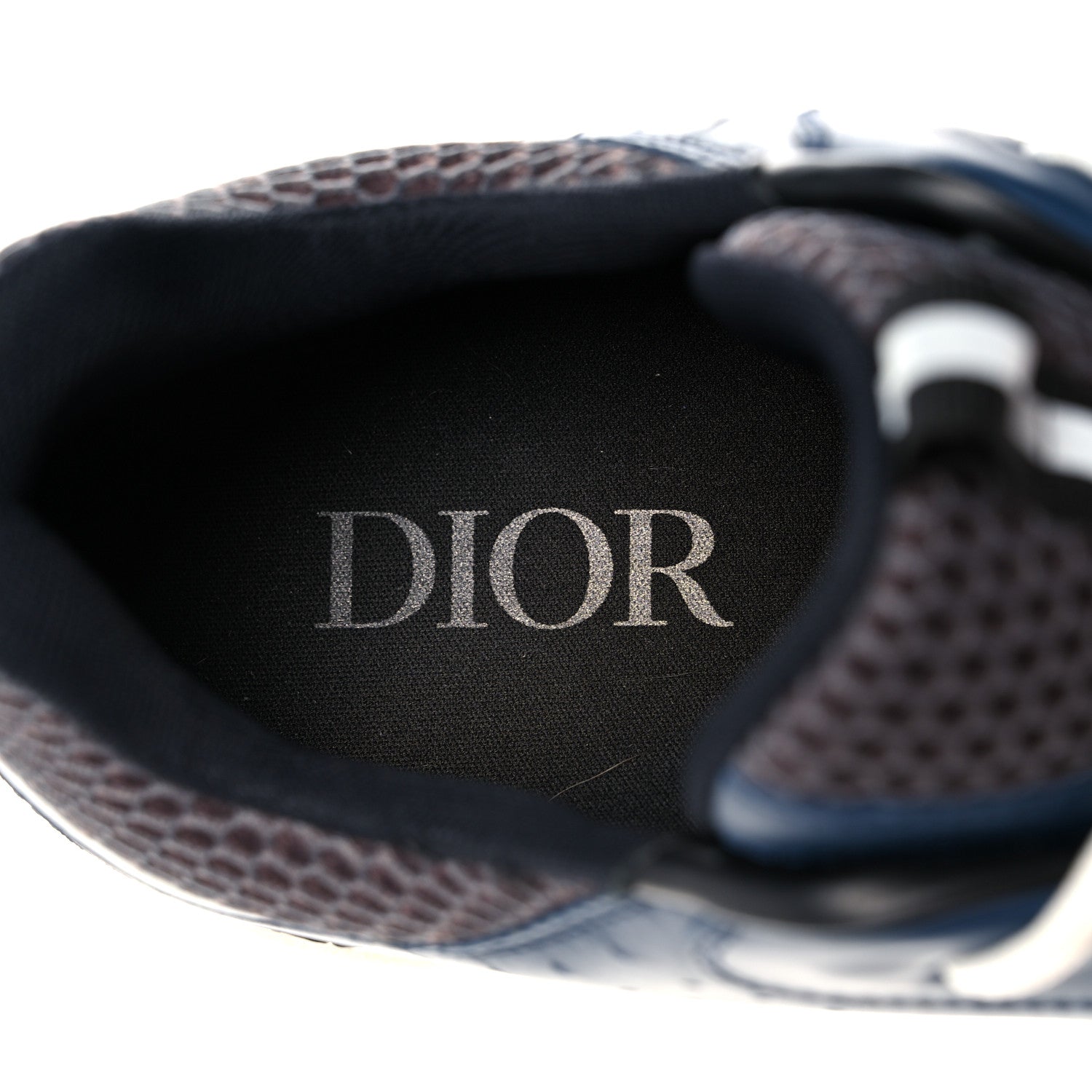 Christian Dior Technical Mesh Calfskin Mens B22 Sneakers 45 Blue Black 7 of 15