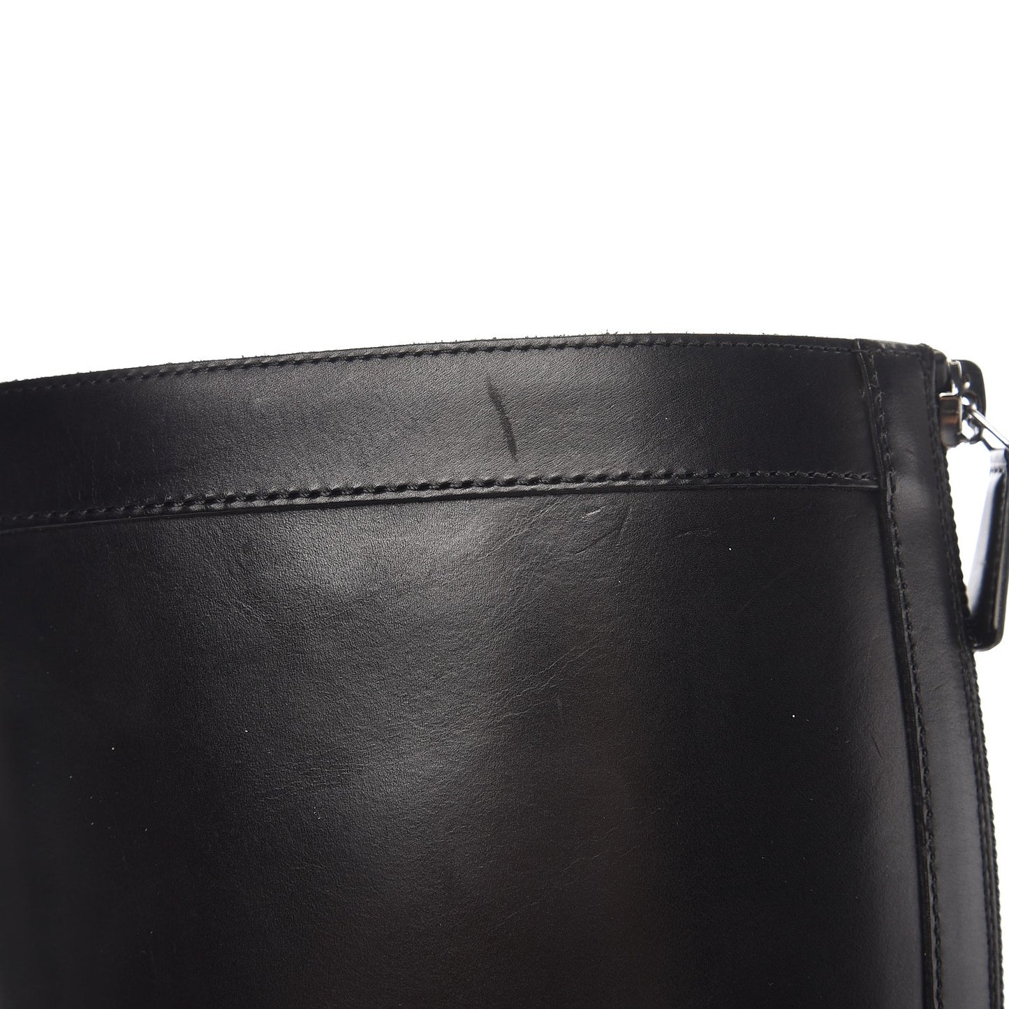 Calfskin Lace Up Knee High Boots 36 Black