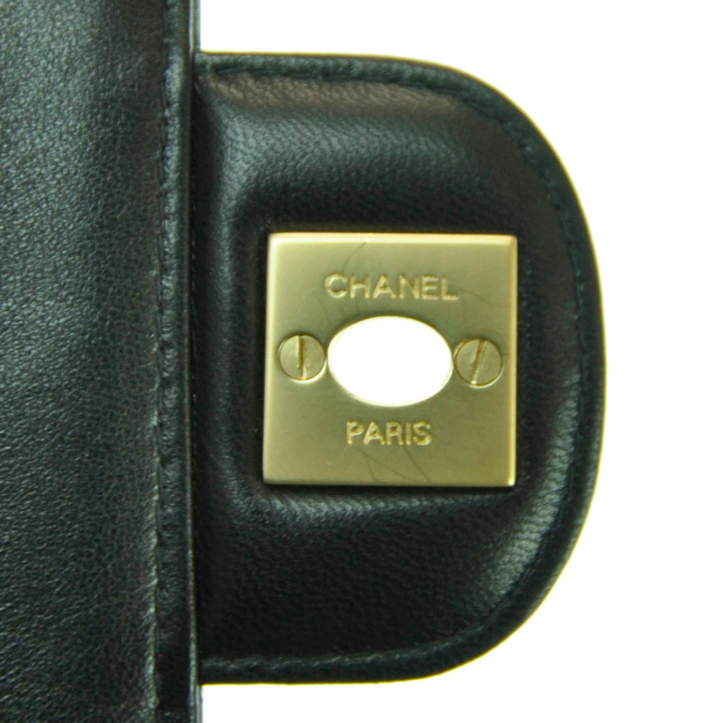 Lambskin East West Chocolate Bar Flap Black