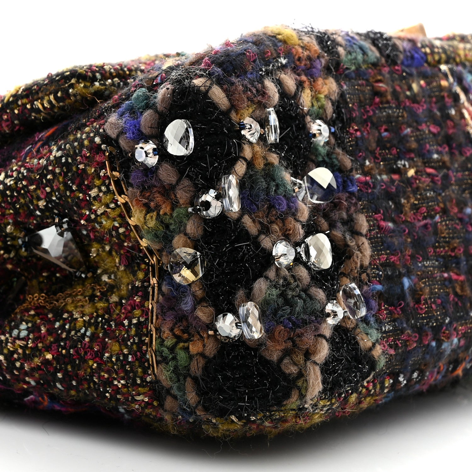 Chanel Tweed Crystal Embellished Paris Byzance Reissue 2.55 Classic 227 Flap Black Multicolor 8 of 10