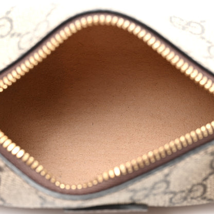 Gucci GG Supreme Monogram Strawberry Retro Interlocking G Barrel Coin Purse Beige Ebony 5 of 8