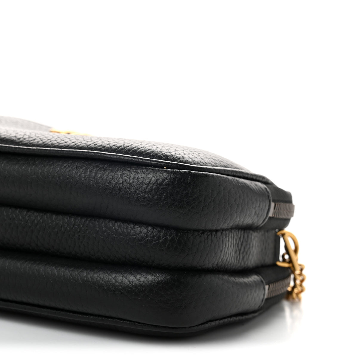 Gucci Pebbled Calfskin Super Mini GG Marmont Chain Shoulder Bag Black 8 of 9