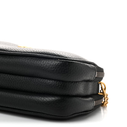 Gucci Pebbled Calfskin Super Mini GG Marmont Chain Shoulder Bag Black 8 of 9