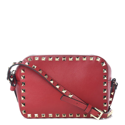 Valentino Garavani Calfskin Rockstud Camera Crossbody Bag Red 1 of 12