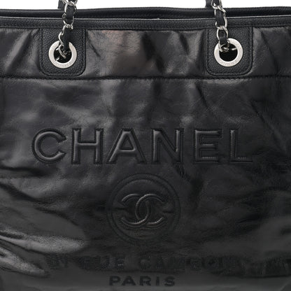 Chanel Glazed Calfskin Small Deauville Tote Black 8 of 11