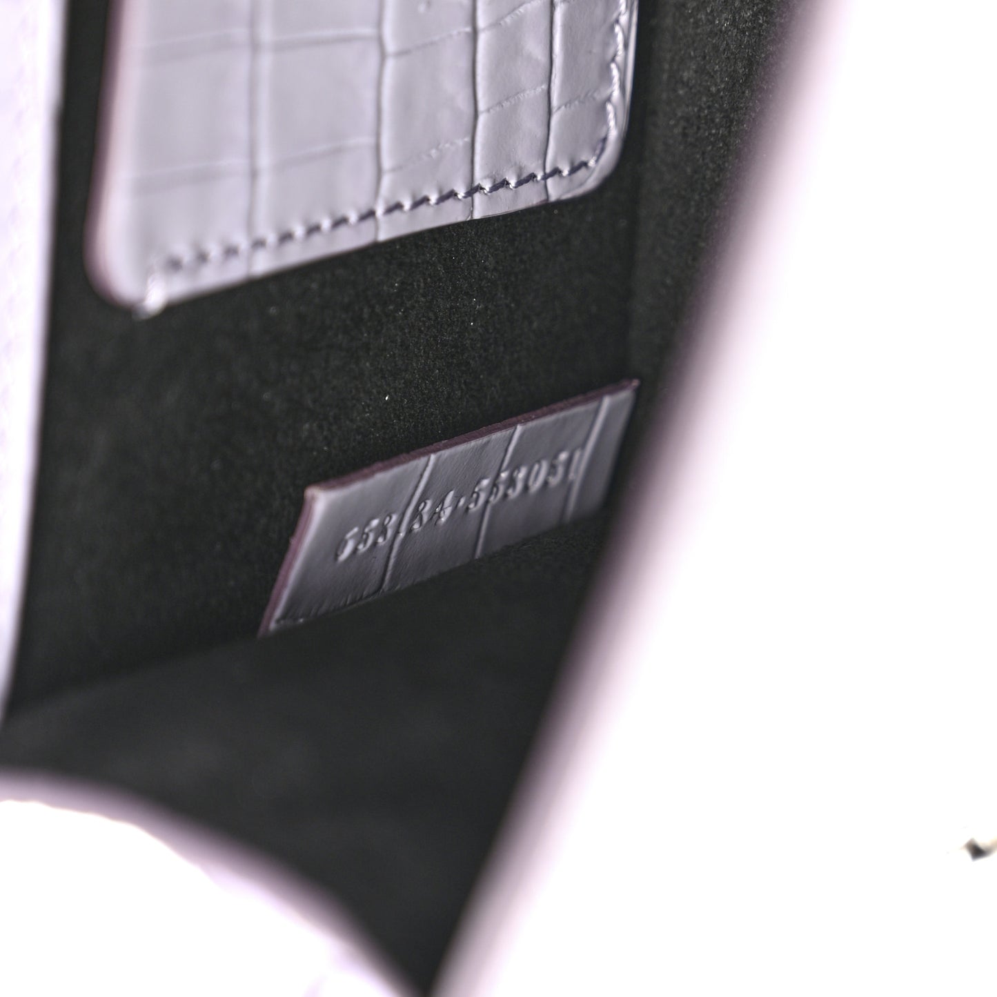 Shiny Crocodile Embossed Jeweled Satchel Lavender