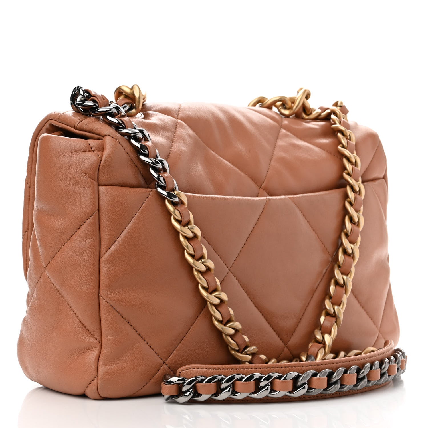 Chanel Lambskin Quilted Large Chanel 19 Flap Brown 3 of 10