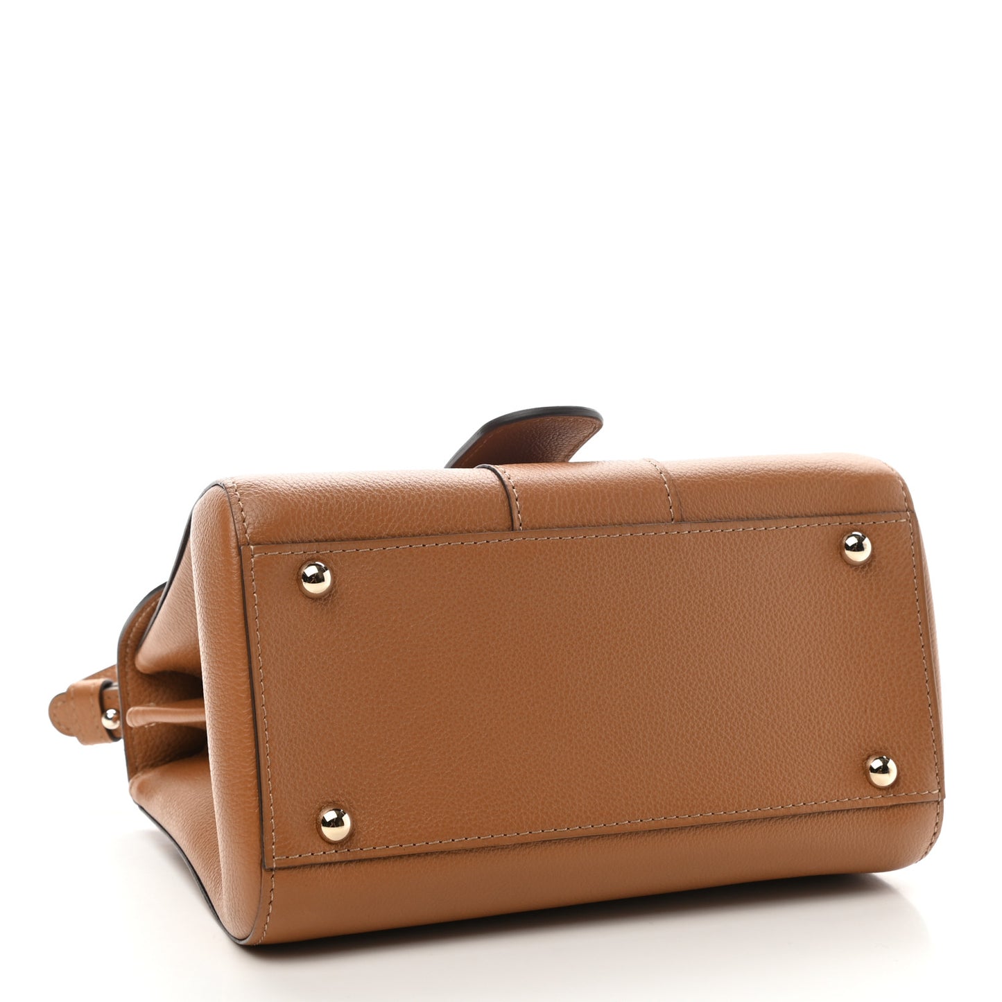Grained Calfskin Mini Brillant Satchel Natural
