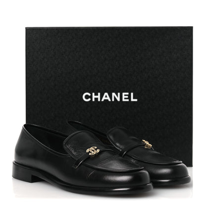 Chanel Shiny Calfskin CC Moccasins 41 Black 12 of 12