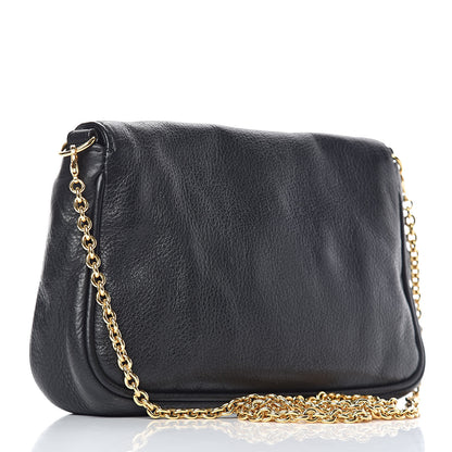 Fendi Vitello Flamingo Fendista Pouchette Crossbody Black 3 of 11