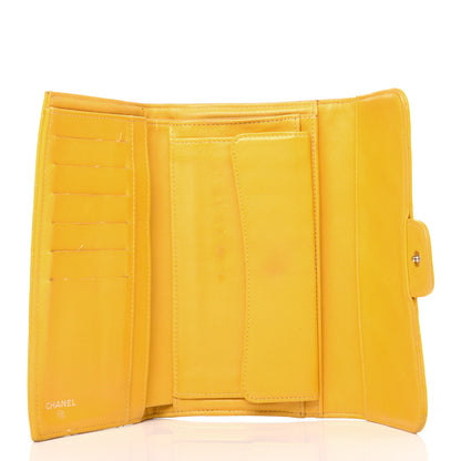 Chanel Lambskin Quilted Large Flap Wallet Yellow 5 of 23