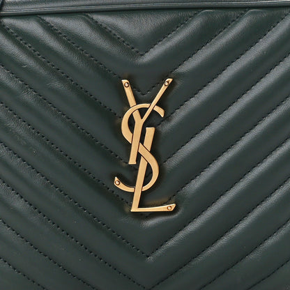 Saint Laurent Calfskin Matelasse Monogram Lou Camera Bag Vert Fonce 8 of 10