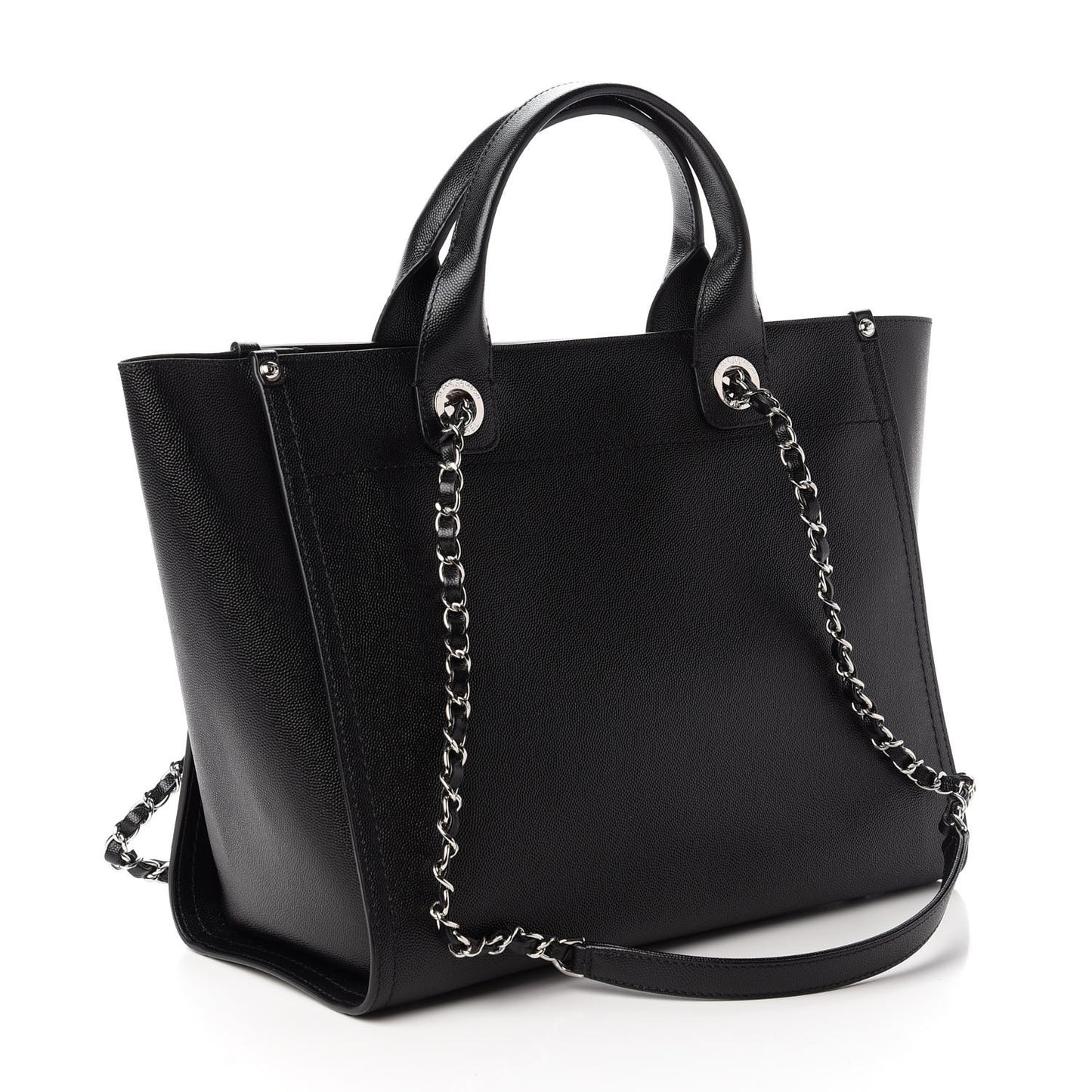 Caviar Small Studded Deauville Tote Black