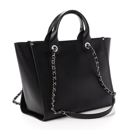 Chanel Caviar Small Studded Deauville Tote Black 3 of 10