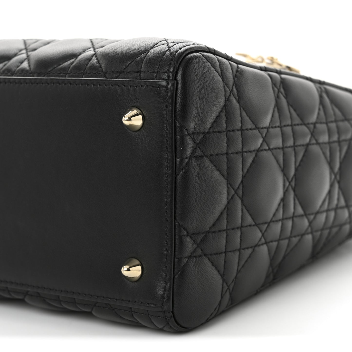 Lambskin Cannage Medium Lady Dior Black