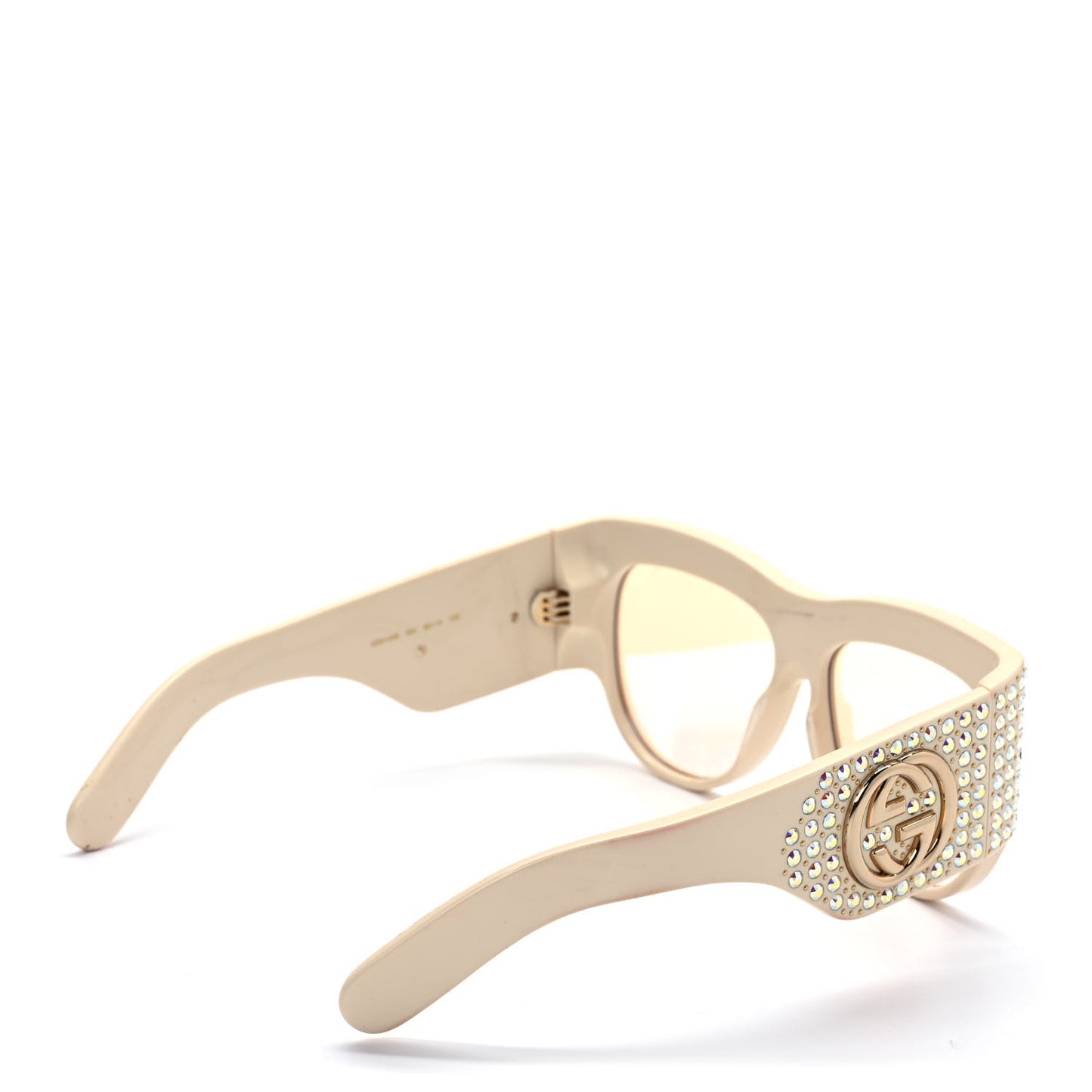 Acetate Crystal Oversize Hollywood Forever Sunglasses GG0144S Ivory