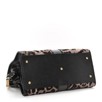 Saint Laurent Pony Hair Leopard Print Large Cabas Chyc Black 3 of 14