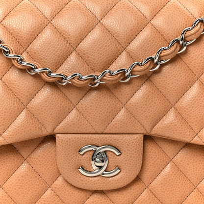 Chanel Caviar Quilted Jumbo Double Flap Dark Beige 9 of 12