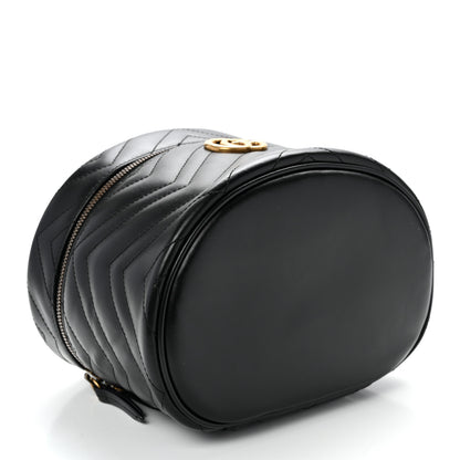 Gucci Calfskin Matelasse Small GG Marmont Vanity Cosmetic Case Black 4 of 11