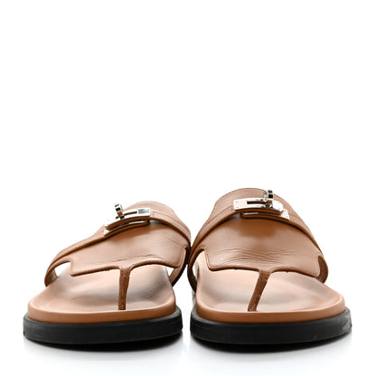 Hermes Calfskin Womens Empire Sandals 39.5 Natural 1 of 8