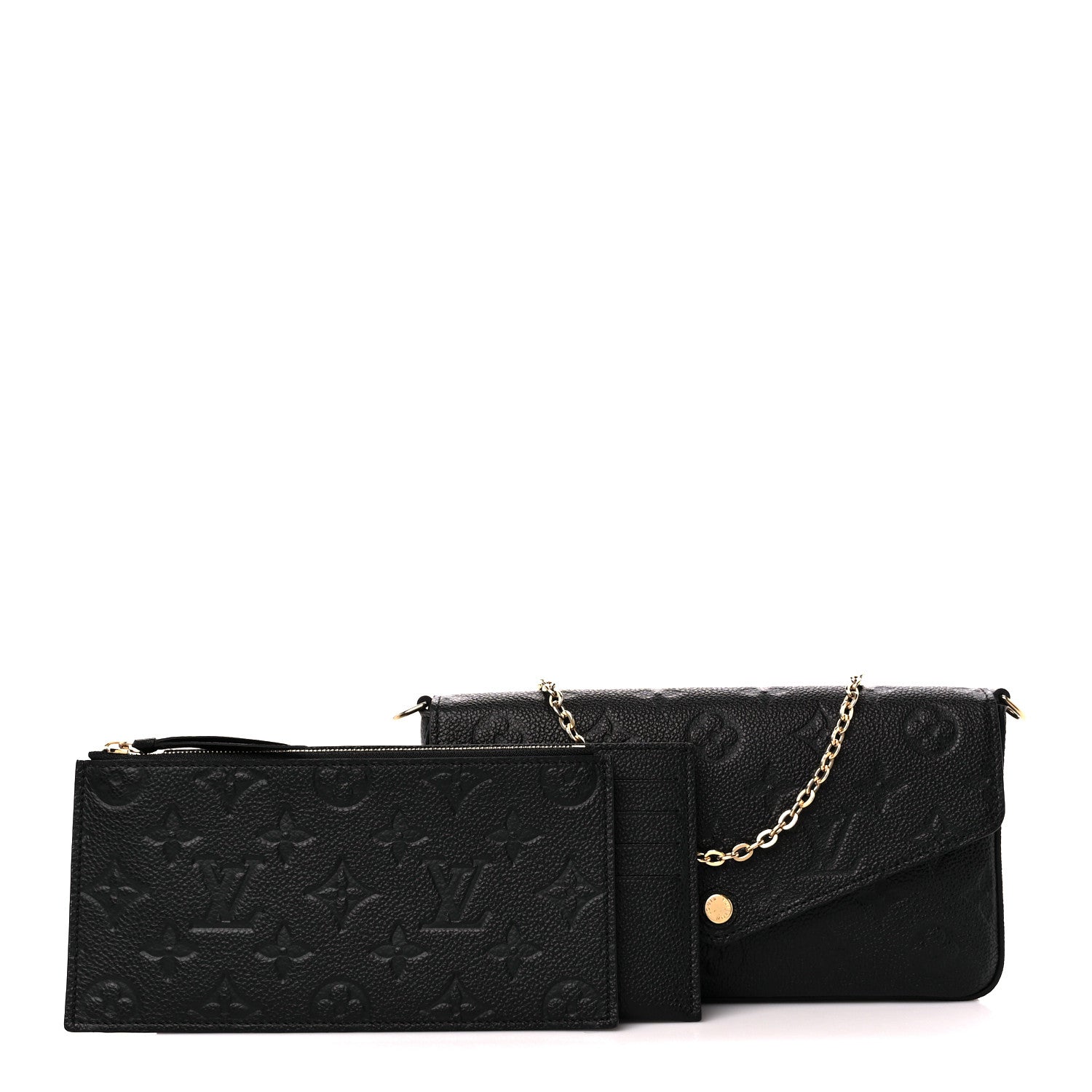 Louis Vuitton Empreinte Pochette Felicie Chain Wallet Black 1 of 15