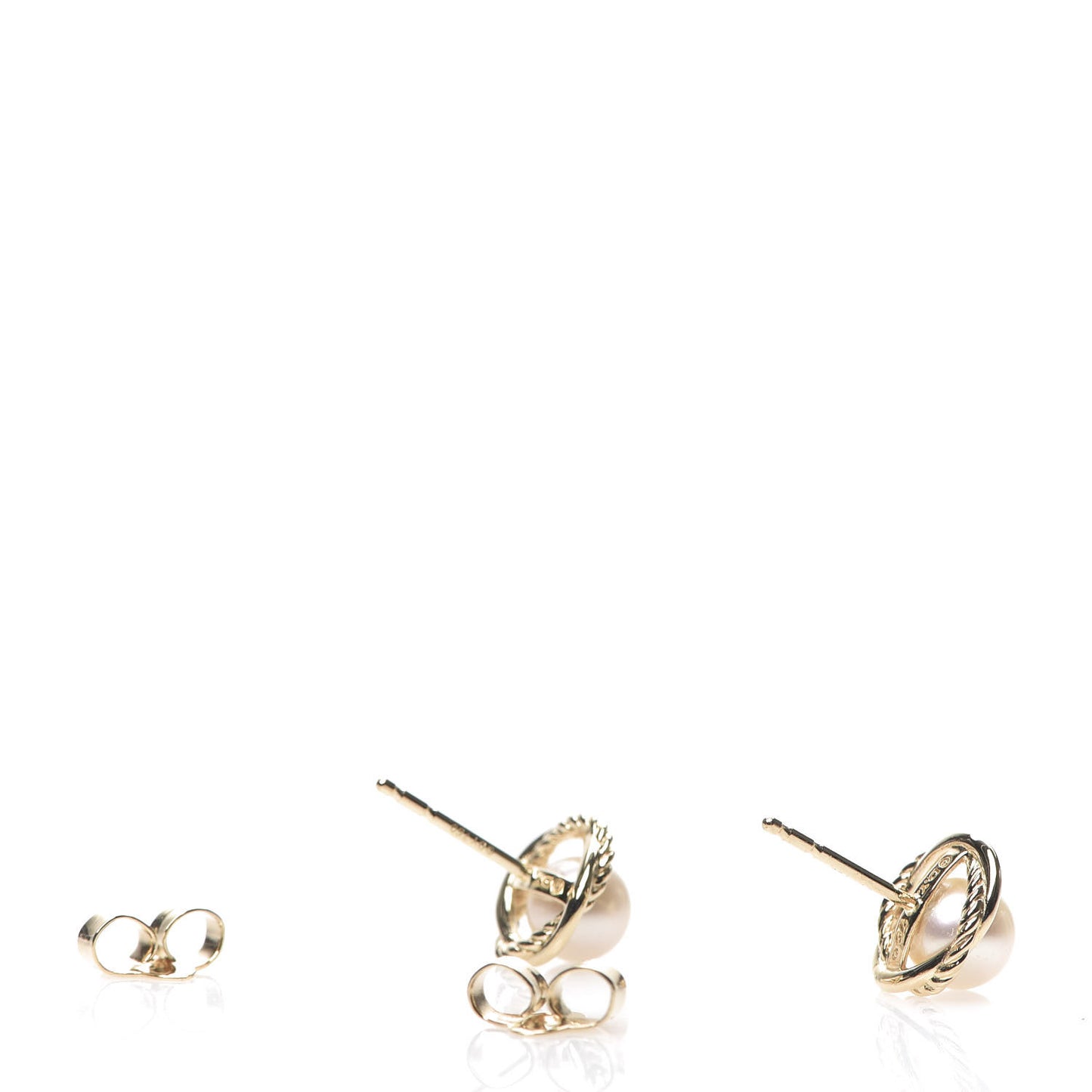 18K Yellow Gold Freshwater Pearl 6mm Infinity Earrings